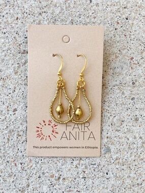 Fair Anita Fair Trade Drop Artillery Earrings - Gold